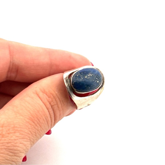 Oval Lapis Lazuli 925 Sterling silver ring - Picture 6 of 8